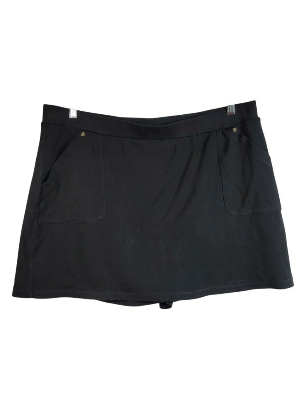 Jones New York Signature Athletic Skort Black XXL Skirt Pockets Elastic Waist